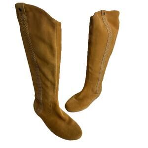 Reef Brown tall Arabian braid Side Zip Knee High boots Size 7